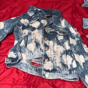 Distressed jean jacket